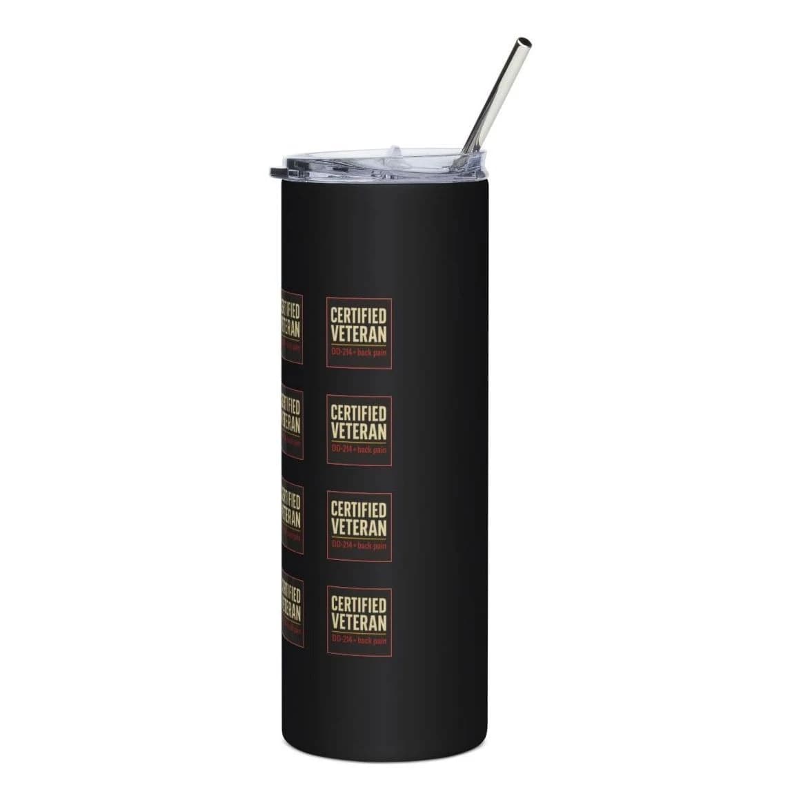 Certified Veteran · DD-214 + back pain, 20oz stainless tumbler