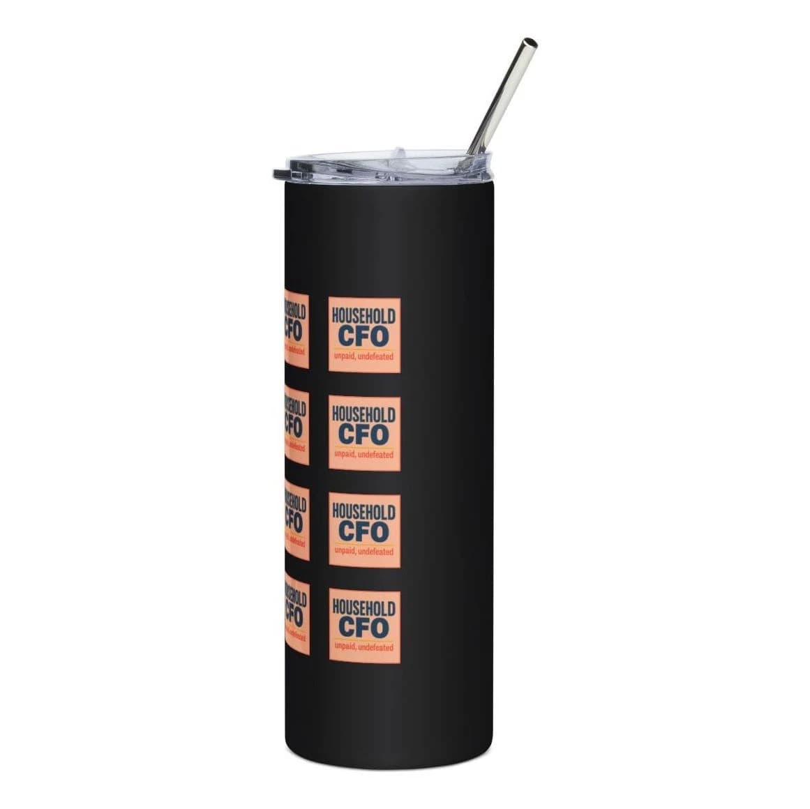 Household CFO · unpaid · undefeated, 20oz stainless tumbler