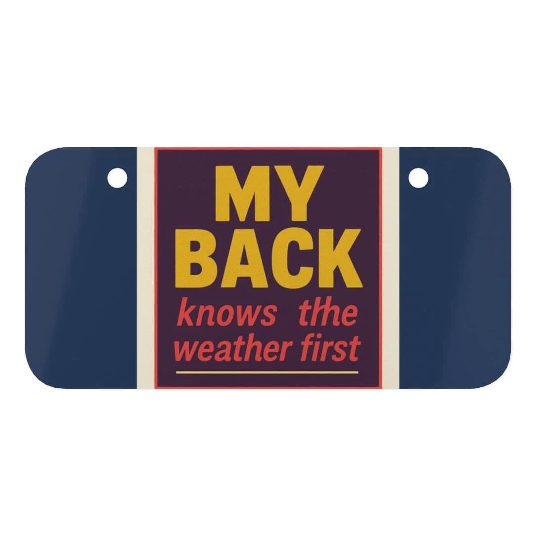 My back knows the weather, Mini license plate