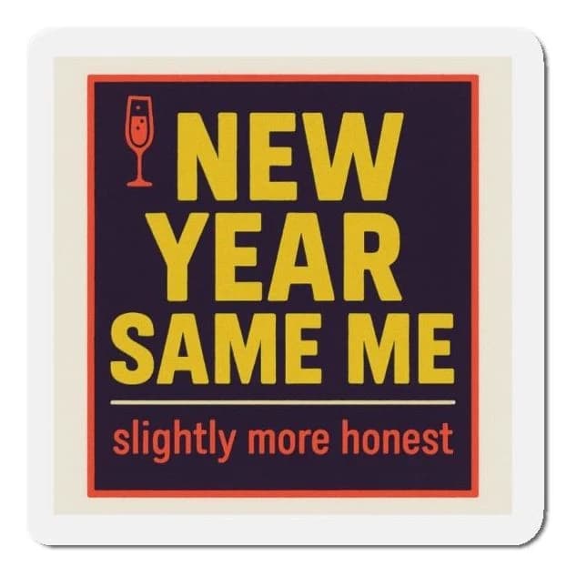 New year · same me, 4x3 fridge magnet