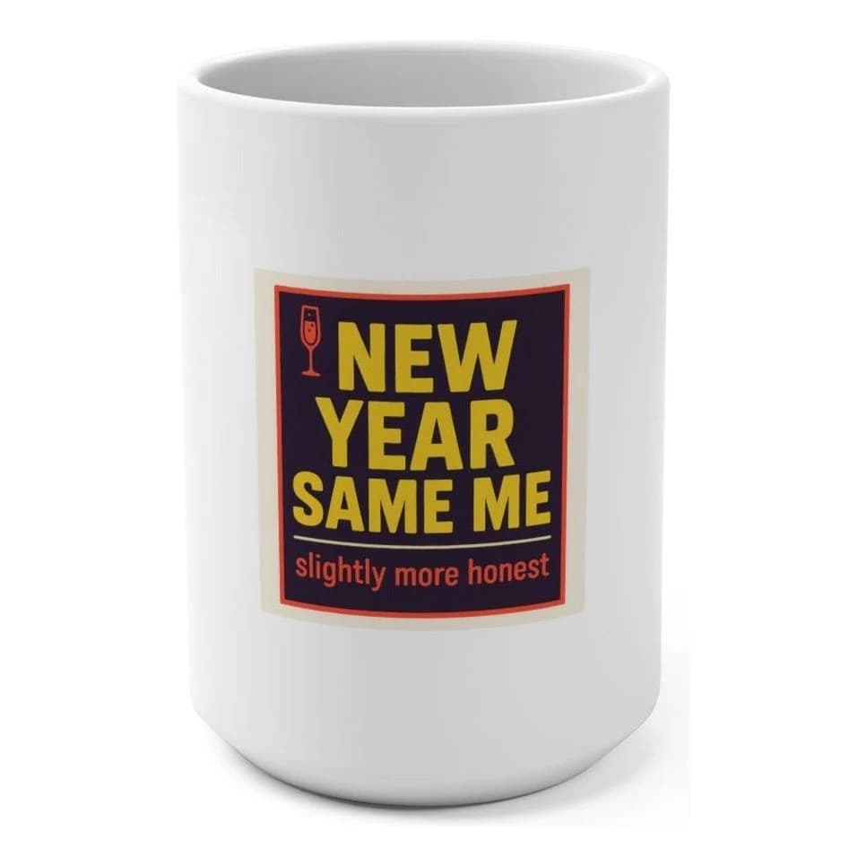 New year · same me, 15oz ceramic mug