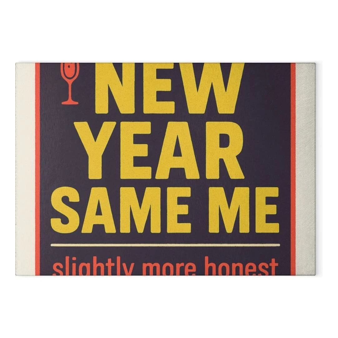 New year · same me, Glass cutting board