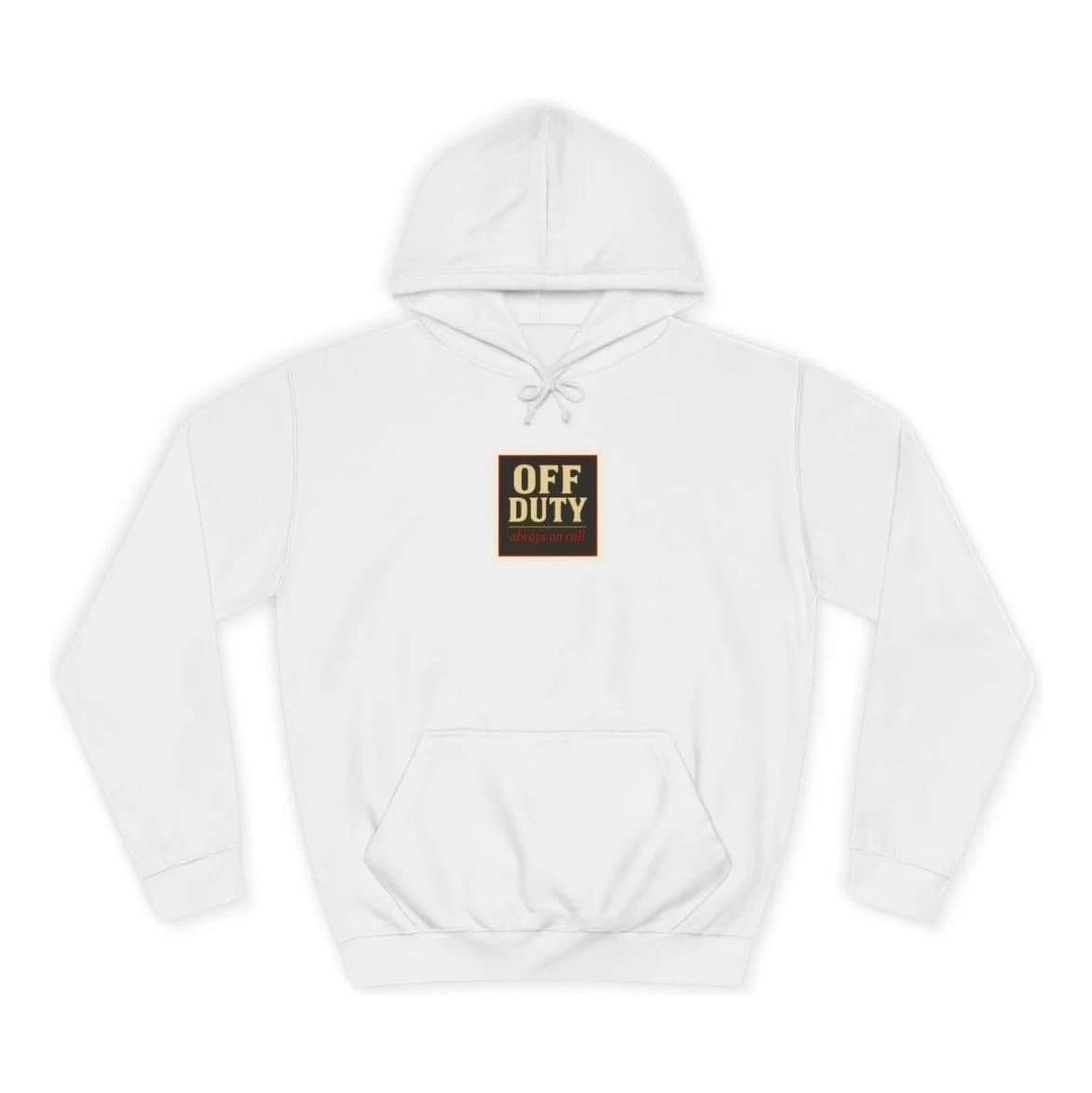 Off duty · always on call, Pullover hoodie (S)