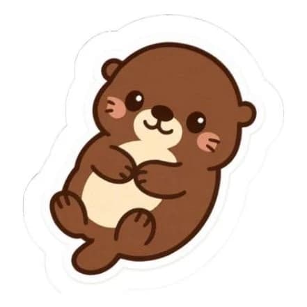 Otterbear, 3-inch sticker