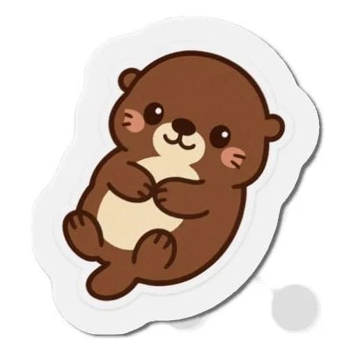 Otterbear, 3-inch fridge magnet (+$3)