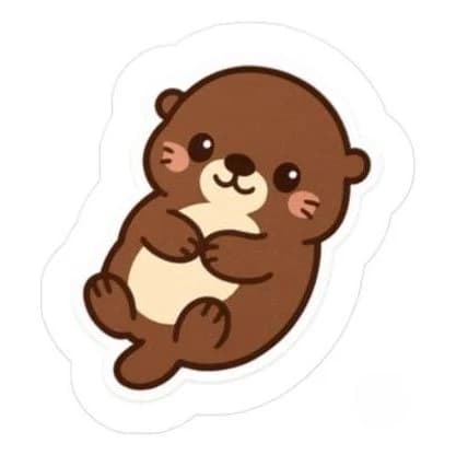 Otterbear, 8" car/laptop decal