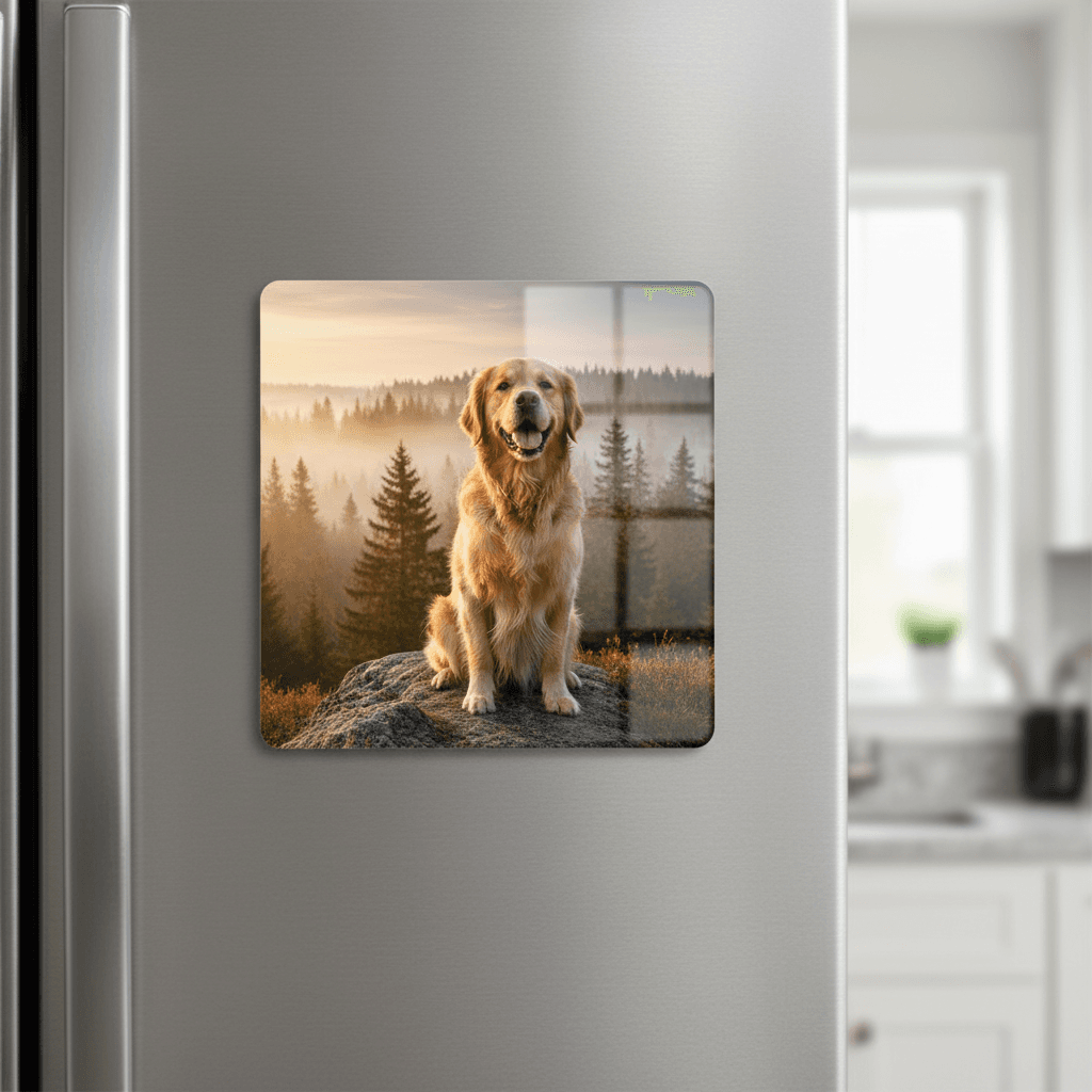 Pet Portrait — 4×4 Photo Magnet — product mockup