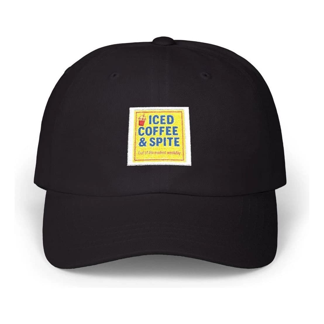 Iced coffee & spite, Embroidered dad hat
