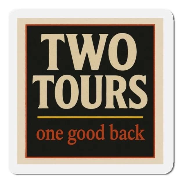 Two tours, one good back, 4x3 fridge magnet
