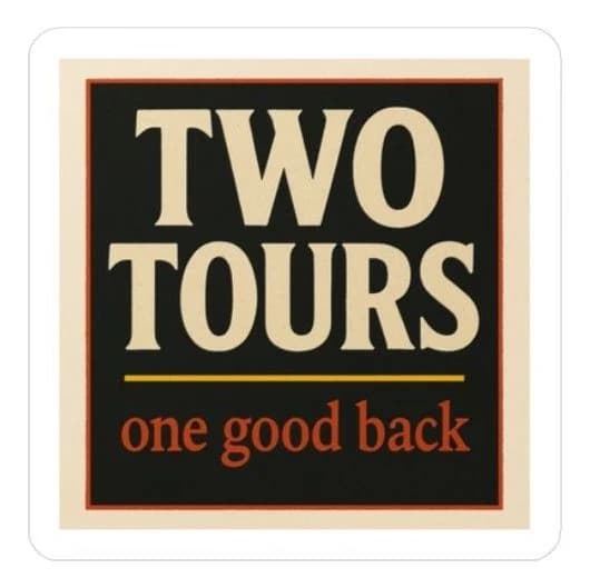 Two tours, one good back, 8" car/laptop decal