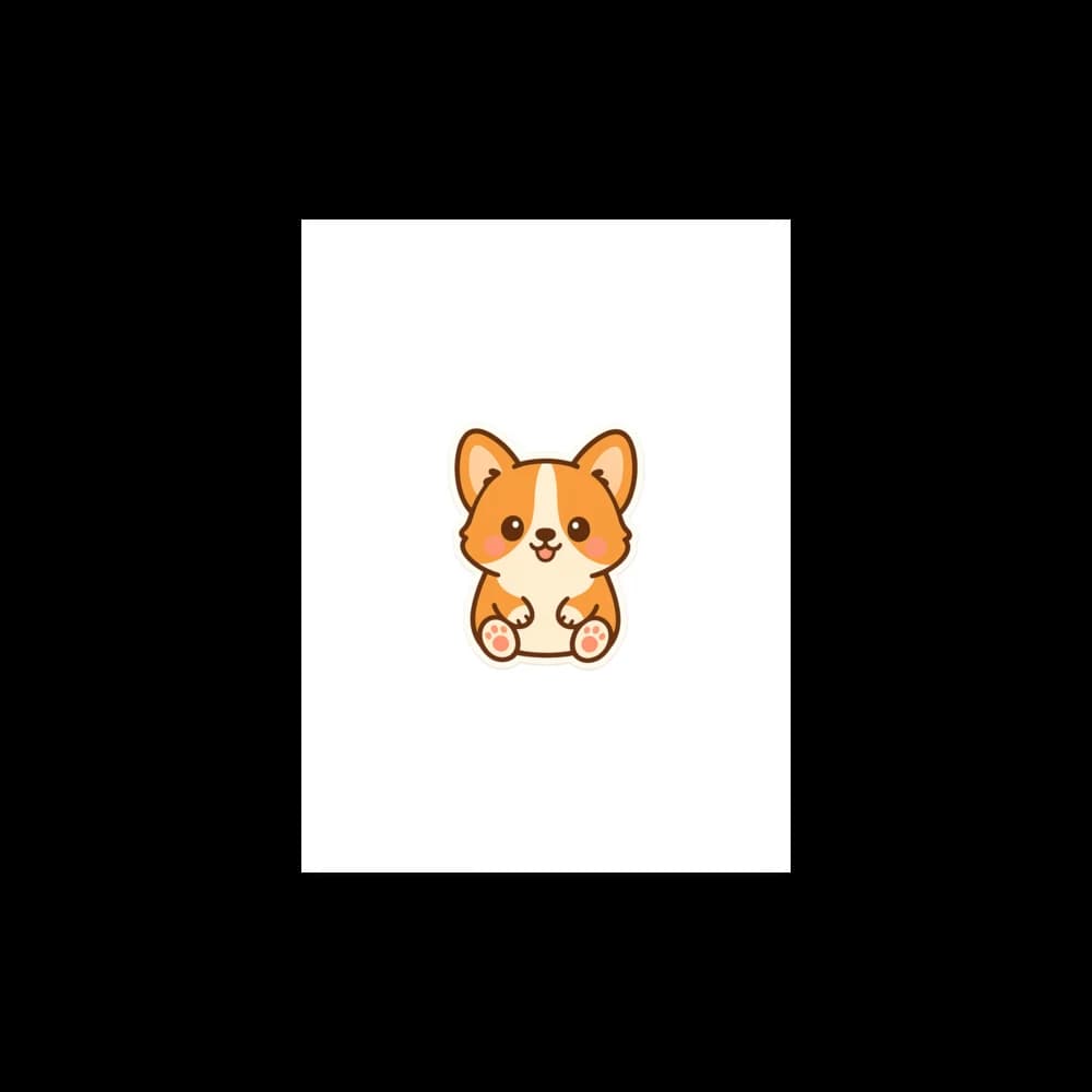 Dumpling the Corgi Premium Poster mockup