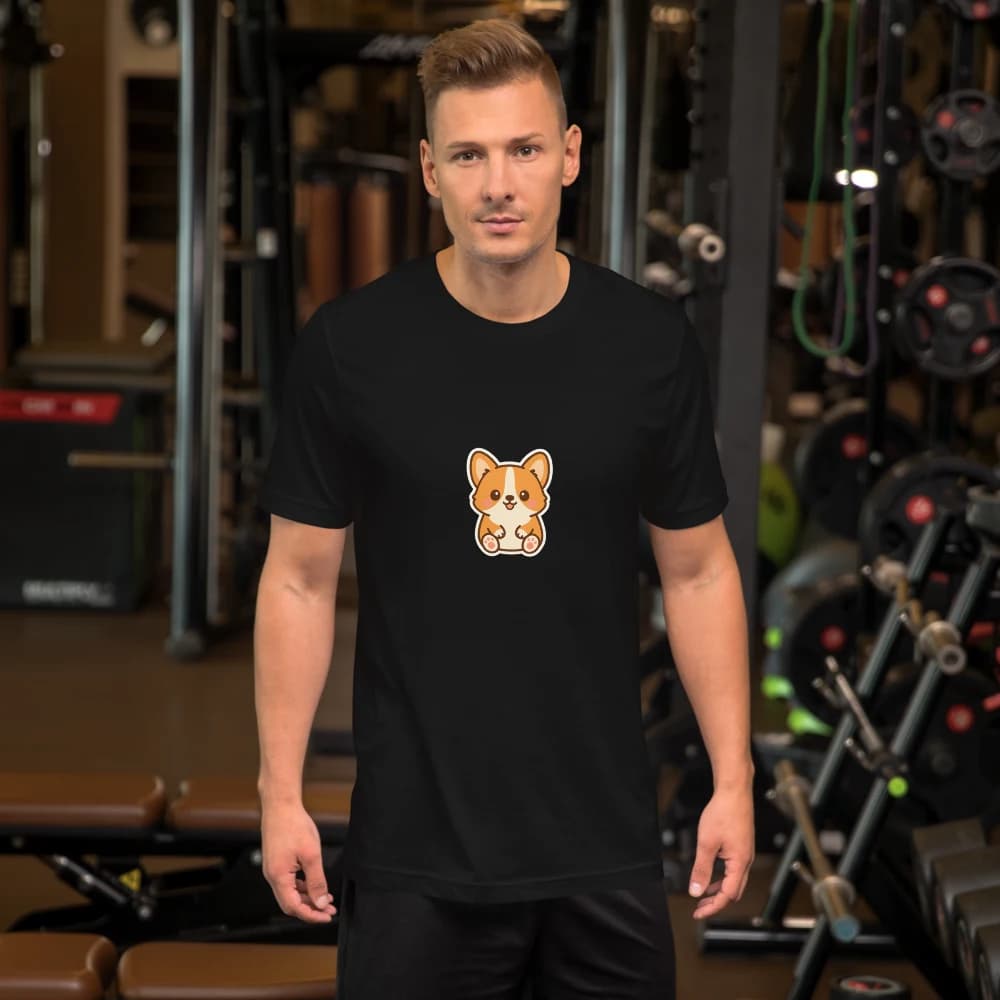 Dumpling the Corgi Heavyweight Tee mockup
